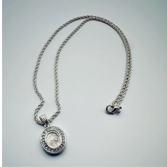 Oval CZ Crystal Pendant Necklace – Dancing Diamond Center Stones - Picture 10 of 11